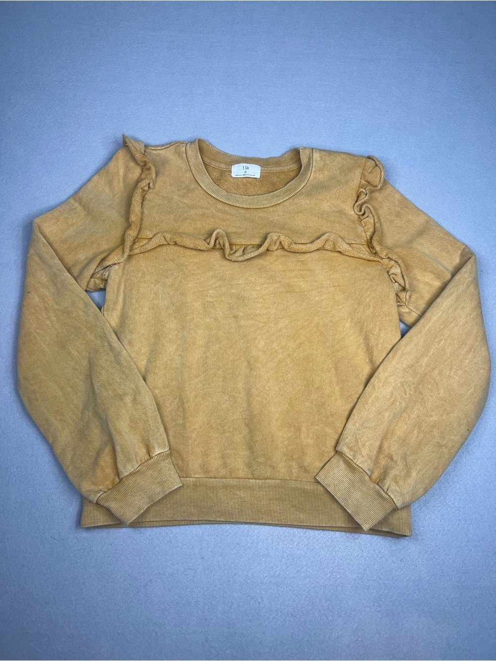 t.la anthropologie ruffle sweatshirt size small